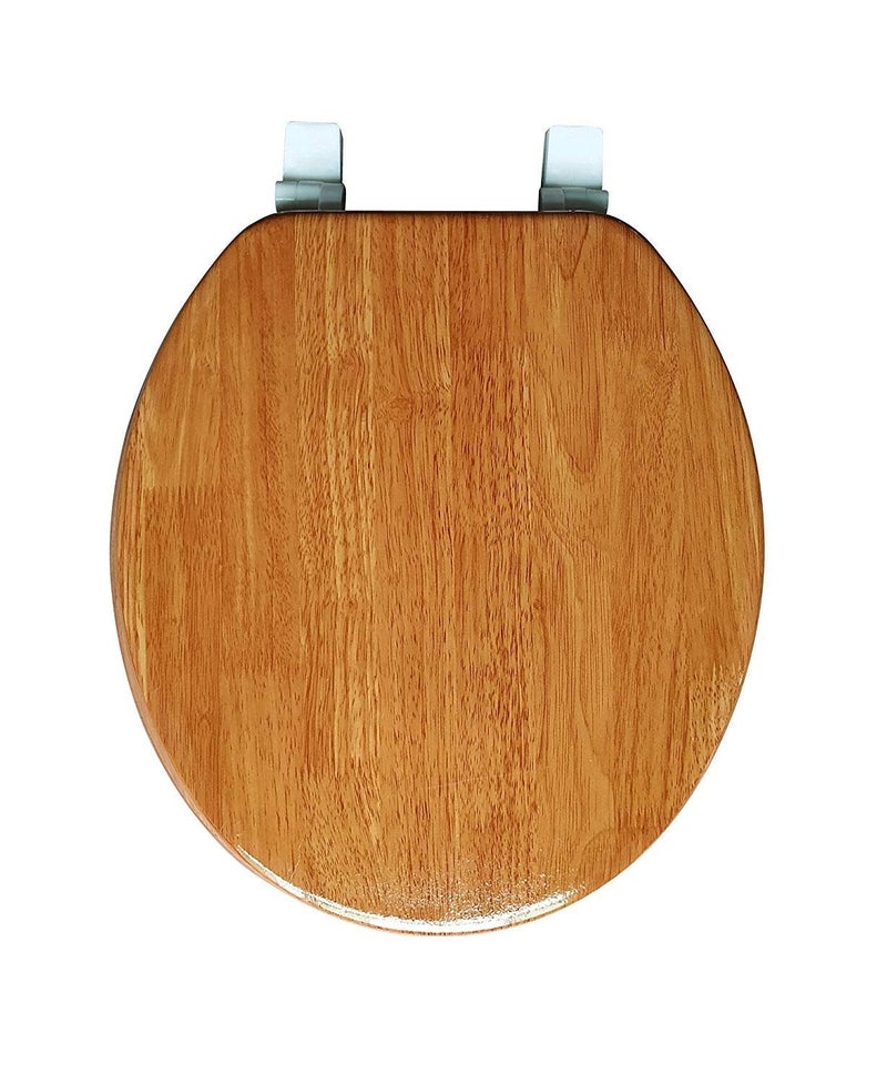 J&V Textiles Round Toilet Seat With Easy Clean & Change Hinge (Wooden Grain)* - Image 3